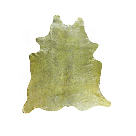 Natural Scotland Cowhide Rug | Lime & silver | 6'x7'