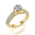 thumbnail image 1 of Natural 1carat Round Cut Diamond Prong Women's Bridal Trellis Engagement Ring Wedding Solid 10K Gold JK I1, 1 of 3