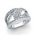 thumbnail image 1 of Natural 1ct Round Cut Diamond Ladies Bridal CrissCross Anniversary Engagement Ring Solid 10K Rose, White or Yellow Gold H SI2, 1 of 3
