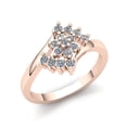 thumbnail image 1 of Natural 1ct Round Cut Diamond Ladies Flower Anniversary Engagement Ring Solid 10K Rose, White or Yellow Gold H SI2, 1 of 3