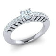 thumbnail image 1 of Natural 1ct Round Cut Diamond Prong Women's Accented Bridal Engagement Ring Solid 18K Gold H SI2, 1 of 3