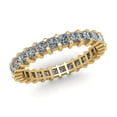 thumbnail image 1 of Natural 2.00Ct Princess Cut Diamond Shared Prong Women's Anniversary Wedding Eternity Band Ring Solid 18k Yellow Gold F VS2, 1 of 3