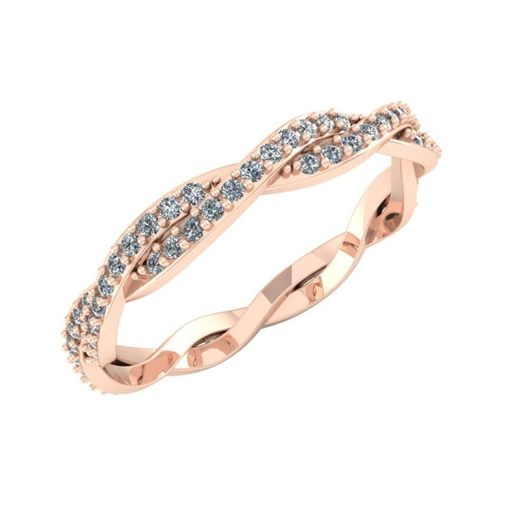 Natural 2.00Ct Round Cut Diamond Twist Anniversary Wedding Eternity Band Ring Solid 18k Gold FG VS2