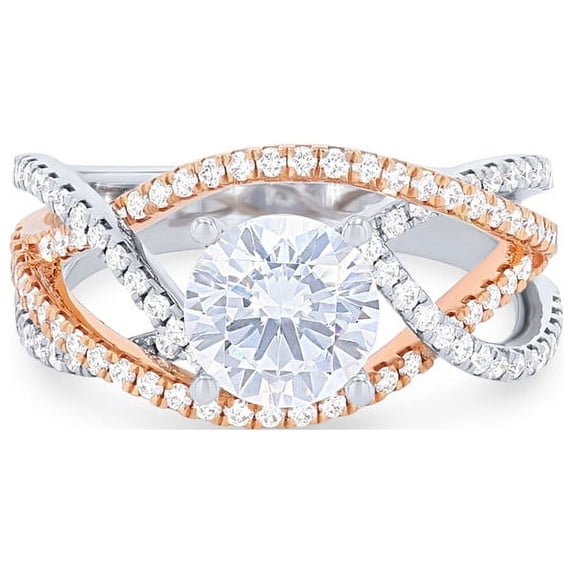 Natural 2.30 Ct Latesting Round Cut Diamond (F-G/VS1) Two Tone Wedding Ring for Bride 950 Platinum Size 10.5 by Diamond-Capitals