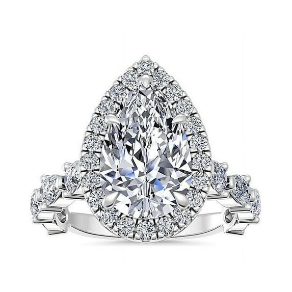 Natural 2.50 Carat Stunning Pear Cut Diamond (F-G/VS1) Solitiare Anniversary Ring for Women Solid 950 Platinum Size 3.5 by Diamond-Capitals