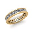 thumbnail image 1 of Natural 2.70Ct Princess Cut Diamond Classic Channel Set Women's Anniversary Wedding Eternity Band Ring Solid 10k Yellow Gold G-H I1, 1 of 3
