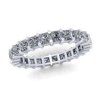 Natural 2.70Ct Princess Cut Diamond Shared Prong Women's Anniversary Wedding Eternity Band Ring Solid 10k White Gold G-H I1