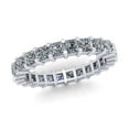thumbnail image 1 of Natural 2.70Ct Princess Cut Diamond Shared Prong Women's Anniversary Wedding Eternity Band Ring Solid 18k White Gold F VS2, 1 of 3