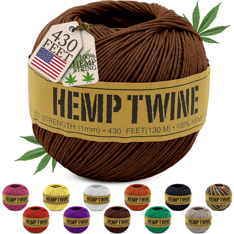 Natural 20lb Hemp Twine for DIY – 1mm Thin High Tensile Strength
