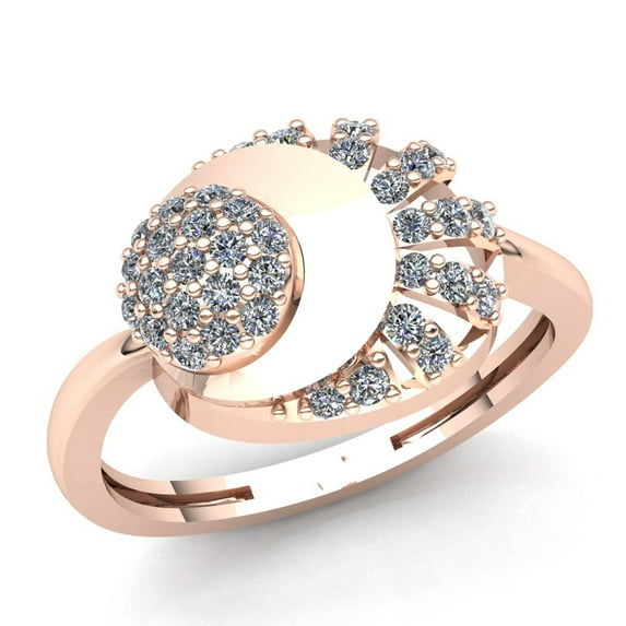 Natural 2carat Round Cut Diamond Ladies Vintage Fancy Engagement Anniversary Ring Solid 10K Rose, White or Yellow Gold GH I1-I2