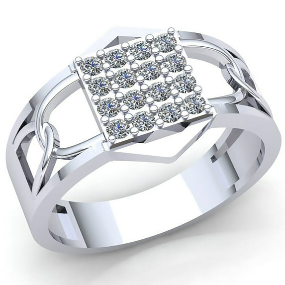 Natural 2ct Round Cut Diamond Mens Modern Engagement Anniversary Ring Solid 10K Rose, White or Yellow Gold H SI2