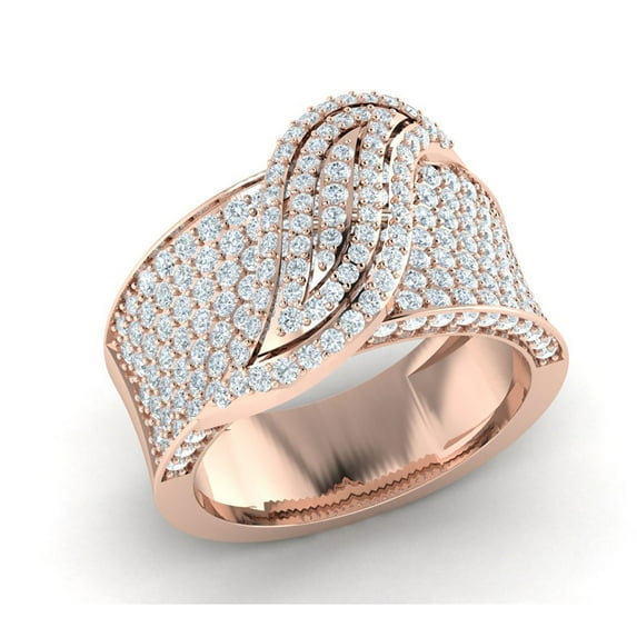 Natural 2ct Round Cut Diamond Prong Fancy Decorative Wedding Band Ring Solid Bridal Anniversary Solid 18K Gold H SI2