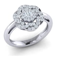 thumbnail image 1 of Natural 2ct Round Cut Diamond Prong Fancy Modern Cluster Anniversary Ring Bridal Band Solid 18K Gold H SI2, 1 of 3