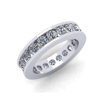 Natural 3.00Ct Round Cut Diamond Channel Set Women's Anniversary Wedding Eternity Band Ring Solid 10k White Gold G-H I1