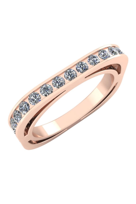 Natural 3.00Ct Round Cut Diamond Euro Style Square Eternity Band Ring 18k Gold F VS1