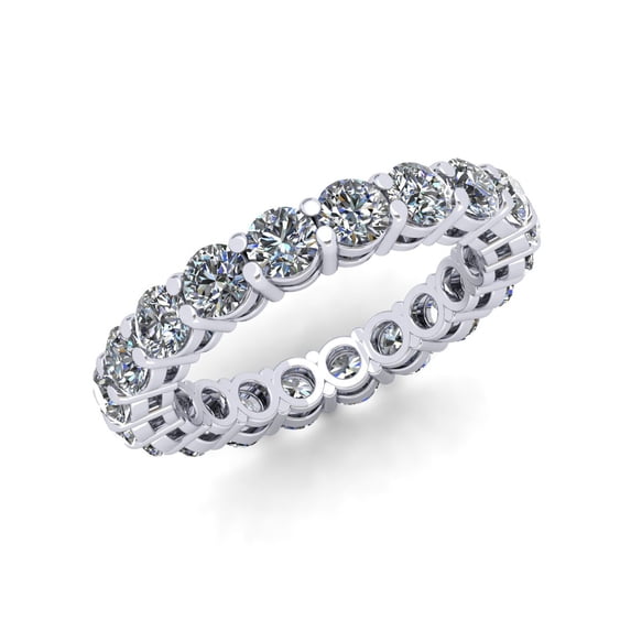Natural 3.00Ct Round Cut Diamond Shared Prong Gallery Women's Anniversary Wedding Eternity Band Ring Solid 10k White Gold I SI2