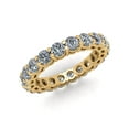thumbnail image 1 of Natural 3.00Ct Round Cut Diamond Shared Prong Gallery Women's Anniversary Wedding Eternity Band Ring Solid 14k Yellow Gold H SI2, 1 of 3