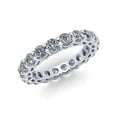 thumbnail image 1 of Natural 3.00Ct Round Cut Diamond Shared Prong Gallery Women's Anniversary Wedding Eternity Band Ring Solid 950 Platinum F VS2, 1 of 3