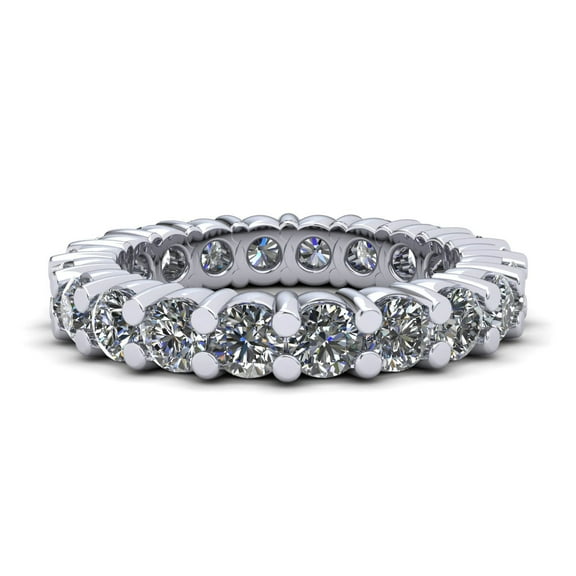 Natural 3.00Ct Round Cut Diamond Shared Prong Women's Anniversary Wedding Eternity Band Ring Solid 10k White Gold G-H I1