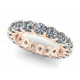 thumbnail image 1 of Natural 3.00Ct Round Cut Diamond Shared U-Prong Women's Anniversary Wedding Eternity Band Ring Solid 18k Rose Gold G SI1, 1 of 3