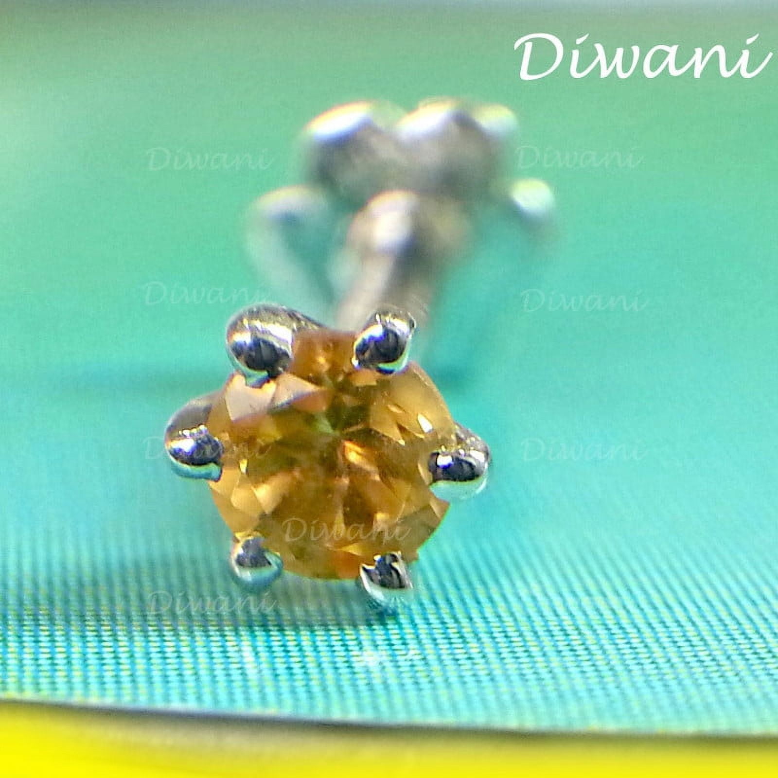 Diwani 14k Gold 3.0mm Natural Pink Tourmaline Gemstone Engagement Wedding N