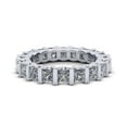 thumbnail image 1 of Natural 3.35Ct Princess Cut Diamond Bezel Set Women's Anniversary Wedding Eternity Band Ring Solid 18k White Gold H SI2, 1 of 3