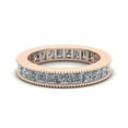 thumbnail image 1 of Natural 3.75Ct Princess Cut Diamond Channel Set Milgrain Women's Anniversary Wedding Eternity Band Ring Solid 18k Rose Gold G SI1, 1 of 3