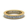 thumbnail image 1 of Natural 3.75Ct Princess Cut Diamond Channel Set Milgrain Women's Anniversary Wedding Eternity Band Ring Solid 18k Yellow Gold G SI1, 1 of 3