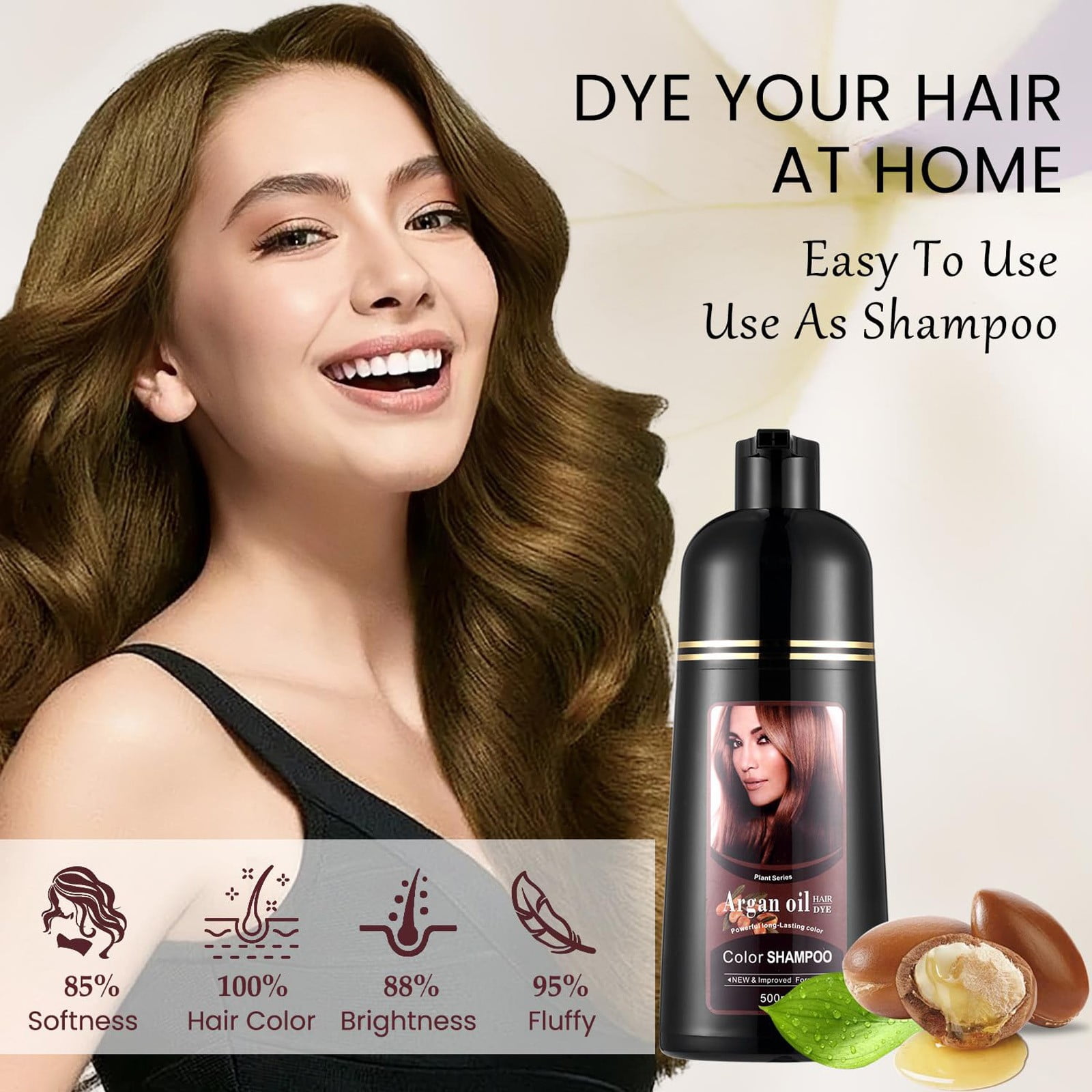 Natural 3 In One Hair Color Care Shampoo Oil Brown Quick Dyeing Fade natural-3-in-one-hair-color-care-shampoo-oil-brown-quick-dyeing-fade