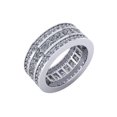 thumbnail image 1 of Natural 4.25Ct Princess & Round Diamond 3Row Anniversary Wedding Eternity Band Ring 14k Gold FG VS1, 1 of 3