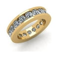 thumbnail image 1 of Natural 4.25Ct Round Cut Diamond Classic Channel Set Women's Anniversary Wedding Eternity Band Ring Solid 14k Yellow Gold H SI2, 1 of 3