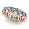 thumbnail image 1 of Natural 4.80Ct Princess Cut Diamond Gallery Women's Anniversary Wedding Eternity Band Ring Solid 18k Rose Gold I SI2, 1 of 3