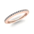 thumbnail image 1 of Natural .45Ct Round Cut Brilliant Diamond Stackable Women's Anniversary Wedding Eternity Band Ring Solid 14k Rose Gold G SI1, 1 of 3
