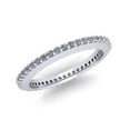 thumbnail image 1 of Natural .45Ct Round Cut Brilliant Diamond Stackable Women's Anniversary Wedding Eternity Band Ring Solid 14k White Gold G SI1, 1 of 3