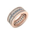thumbnail image 1 of Natural 5.00Ct Princess Round Diamond 3-Row Anniversary Wedding Eternity Band Ring 18k Gold GH SI2, 1 of 3