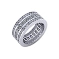 thumbnail image 1 of Natural 5.00Ct Princess Round Diamond 3-Row Anniversary Wedding Eternity Band Ring 18k Gold GH SI2, 1 of 3