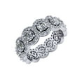 thumbnail image 1 of Natural 5.00Ct Round Cut Diamond Circle Halo Anniversary Wedding Eternity Band Ring 10k Gold GH I1, 1 of 3