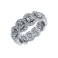 thumbnail image 1 of Natural 5.00Ct Round Cut Diamond Circle Halo Anniversary Wedding Eternity Band Ring 14k Gold H SI2, 1 of 3