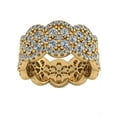 thumbnail image 1 of Natural 5.00Ct Round Cut Diamond Cluster Anniversary Wedding Eternity Band Ring 14k Gold IJ I1, 1 of 3