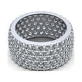 thumbnail image 1 of Natural 5.00Ct Round Cut Diamond Wide Pave Women's Anniversary Wedding Eternity Band Ring Solid 14k White Gold H SI2, 1 of 3