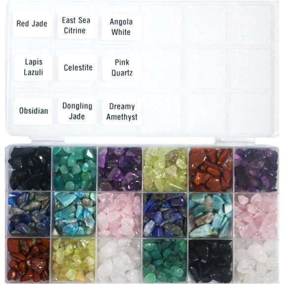 Natural 5-9mm 0.83 Pound Quartz Crystals, 9 Styles Polished Rocks Irregular Bulk Crystals for Crafts, Vase Filler, Resin Art, DIY Project, Home Decor