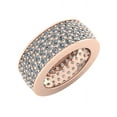 thumbnail image 1 of Natural 5CT Round Cut Diamond 4-Row Anniversary Wedding Eternity Band Ring 18k Gold IJ SI2, 1 of 3