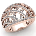 thumbnail image 1 of Natural 5ct Round Cut Diamond Ladies Bridal CrissCross Anniversary Wedding Band Solid 10K Rose, White or Yellow Gold GH I1-I2, 1 of 3