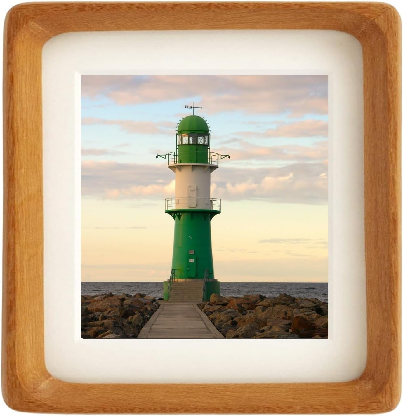 Natural 6x6 Picture Frame Wood with Mat for Pictures 4x4 or 6x6,Square ...