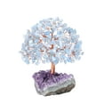 thumbnail image 1 of Natural 7 Chakra Gemstone Healing Crystal Money Tree on Amethyst Cluster Geode Druzy Base Feng Shui Crystals, 1 of 7