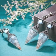Natural 7 Chakra Healing Crystal Divination Bob Pendant for Spiritual Protection, Chakra Balancing, Dowsing, and Ritual Use