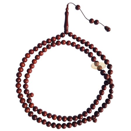 Natural 7-mm 99bd Antique Color Kuka Tasbih Round Beads