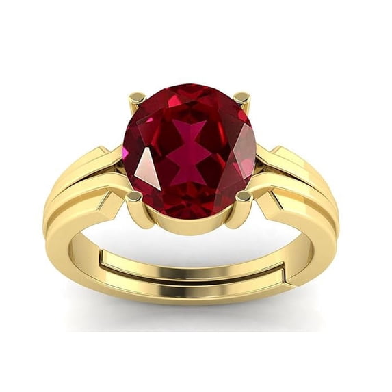 Natural 925 Sterling Silver Gold Plated Oval Cut ruby ring, July birthstone ring gemstone ring, proposal ring for women Wedding Gift Ring