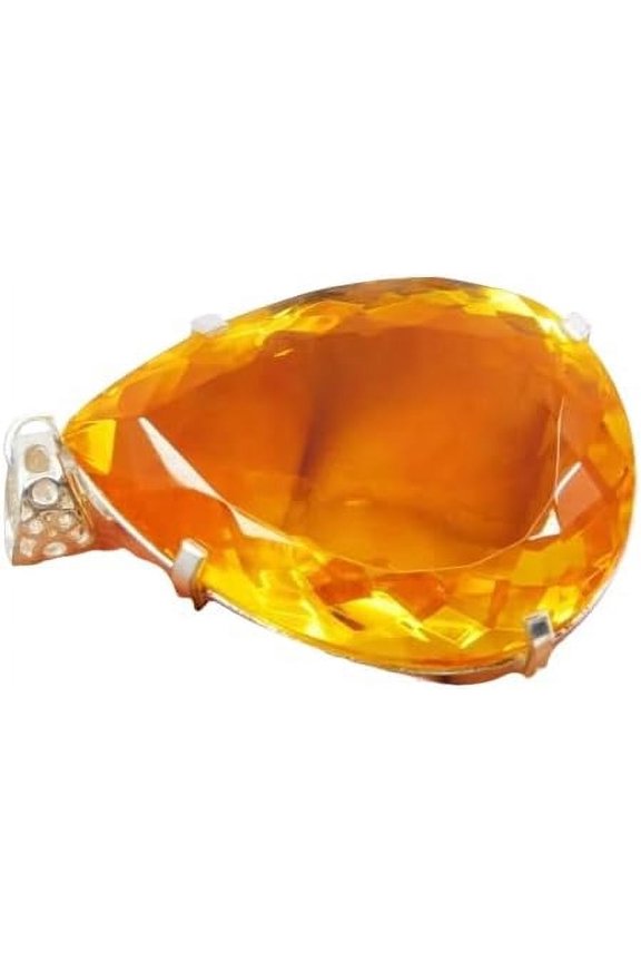 Natural 96.50 Ct Citrine 925 Solid Silver Pendant Pear Cut Loose Gemstone AAA