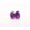 thumbnail image 1 of Natural 9x7mm Oval Cabochon Amethyst Sterling Silver Earrings N97OCASSE4, 1 of 7